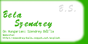 bela szendrey business card